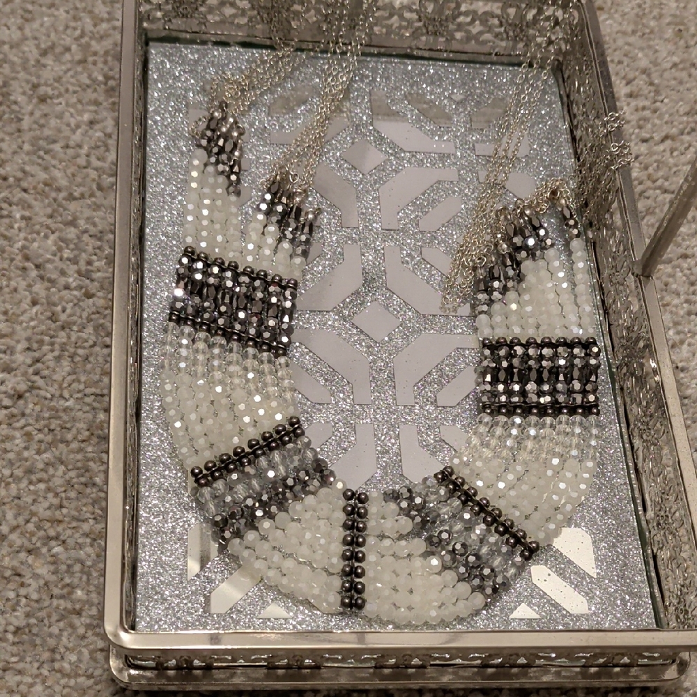 Nakamol Silver and White Beaded Necklace